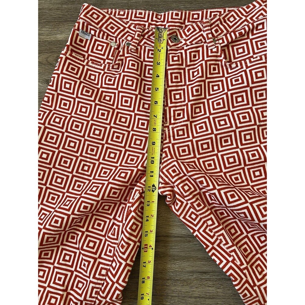 The Ragged Priest Hight Waisted Red & White Printed Jeans Size 30 - Picture 8 of 9
